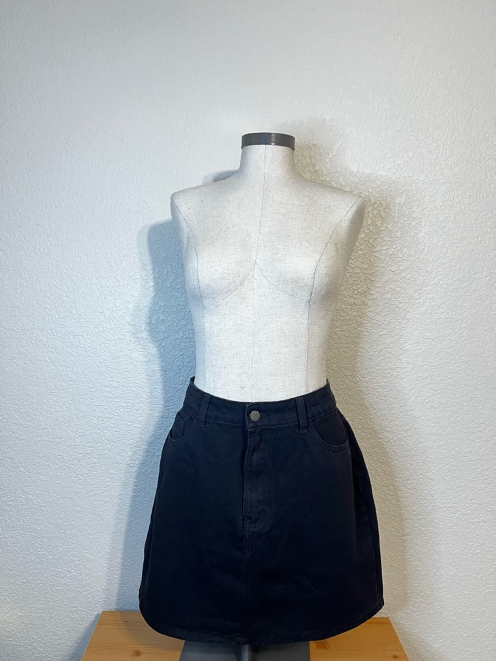 SHEIN Black Mini Denim Skirt